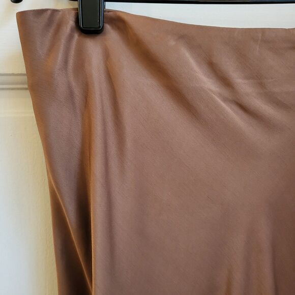 Zara Skirt Satin Slip Midi Mauve Pink L - Picture 6 of 7